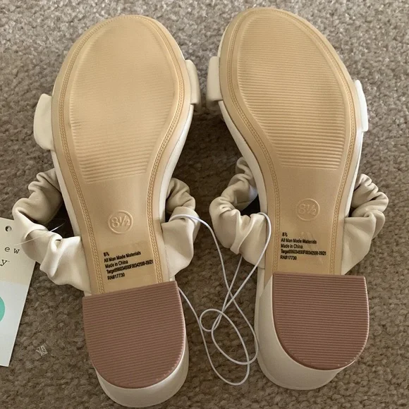 A New Day | Wanda Ruched Block Heeled Sandals - Cream - Picture 5 of 12